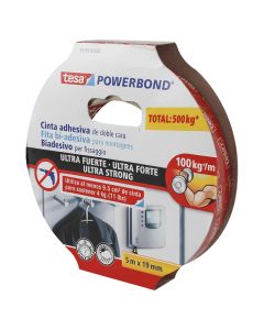 Cinta doble cara extra peso 19 mm x 5 m blanco  (3/4") Tesa