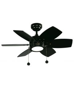 Ventilador techo led 32" 6 aspas 1 luz negro designers lighting