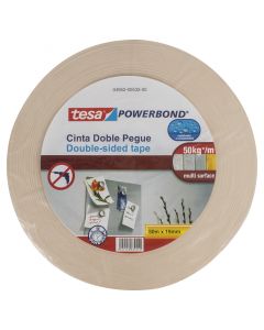 Cinta doble cara 19 mm x 50 m (3/4") blanco Tesa