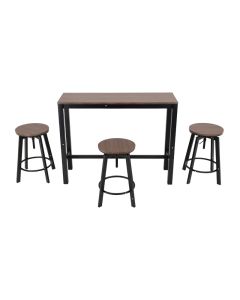 Desayunador de 3 puestos MDF café oscuro (93 x 120 x 40) cm