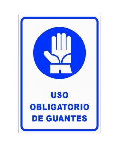Rótulo Uso guantes obligatorio vertical