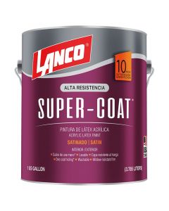 Pintura látex Super-Coat blanco satín 3.78 L (1 gal) Lanco
