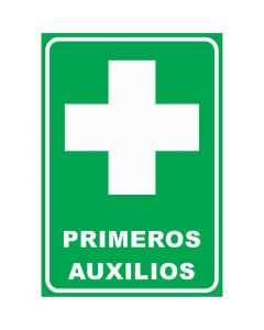 Rótulo Primeros auxilios vertical