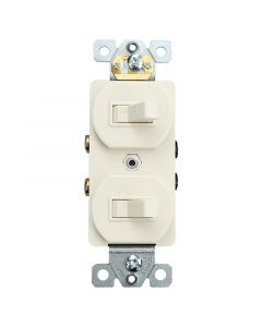 Interruptor doble de palanca color blanco 15a 125v