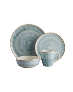 Vajilla de cerámica 16 piezas azul colección congo
