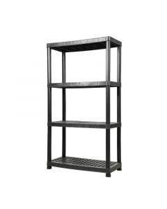 Estante plástico 4 niveles (144 x 79 x 39) cm negro