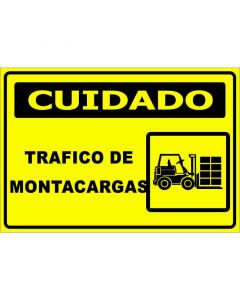 Rótulo Cuidado paso de montacargas
