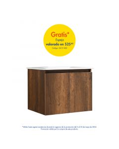 Mueble de baño Benín MDF 48 x 61 x 46 cm marrón incluye lavamanos y desagüe