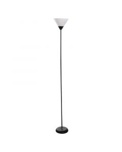 Lámpara de pie 1 luz de rosca e27 base negra copa blanca