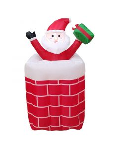 Papá Noel en chimenea inflable 150 cm