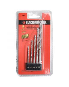 Set 5 brocas para concreto acero inoxidable Black + Decker