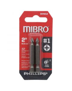 Puntas phillips #1 de 5.08 cm (2") - 2 piezas tarjeta