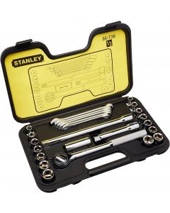 Juego de herramientas mecánicas con ratchet de 12.7 mm (1/2") 25 pieza Stanley