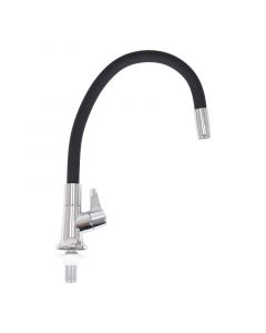 Grifo para cocina monomando cuello flexible negro mate