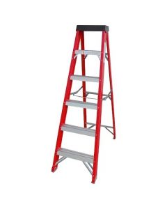 Escalera tipo tijera fibra de vidrio 5 peldaños 150 cm soporta hasta 150 kg