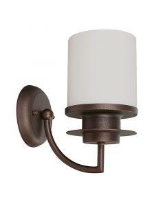 APLIQUE CLÁSICO BRONCE- CILINDRO BLANCO 1 LUZ E27