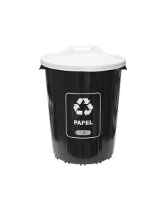 Basurero reciclaje papel 71 l color negro