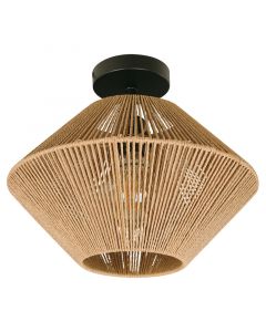 Lámpara plafón moderna negro y beige 1 luz E27 33450