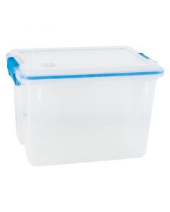 Caja organizadora con tapa 19 litros transparente cierre hermético