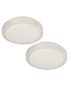 Set de 2 plafones moderno blanco LED 24239