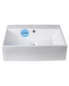 Lavamanos Volturno cuadrado sobreponer blanco (14.5 x 50.5 x 43) cm