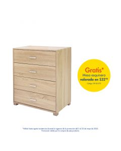 Gavetero 4 gavetas color beige
