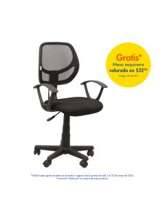 Silla secretarial malla negra base plástica
