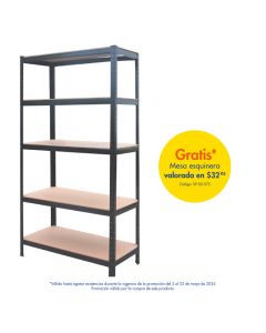 Estante acero uso pesado 5 niveles (180 x 90 x 45) cm 350 kg por nivel carga máxima 1756 kg negro