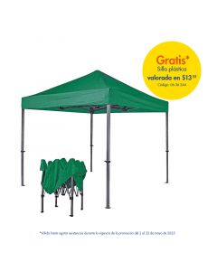 Toldo plegable cuadrado (300 x 300 x 300) cm verde