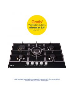 Estufa a gas de vidrio templado 5 hornillas (10 x 76 x 51) cm Drija