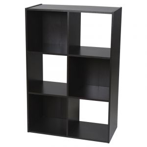 Mueble organizador cubos 6 espacios melamina nogal 61x30x90cm