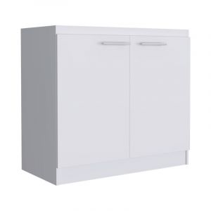 Mueble para fregadero de 2 puertas 90 x 100 x 50 cm blanco