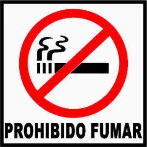 Prohibido fumar adhesivo rotulo